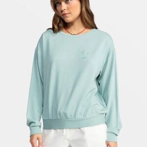 Roxy Women's Sweatshirt Surfing By Moonlight Pullover Mint Green Soft M Beachy